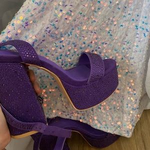 Purple platform heels
